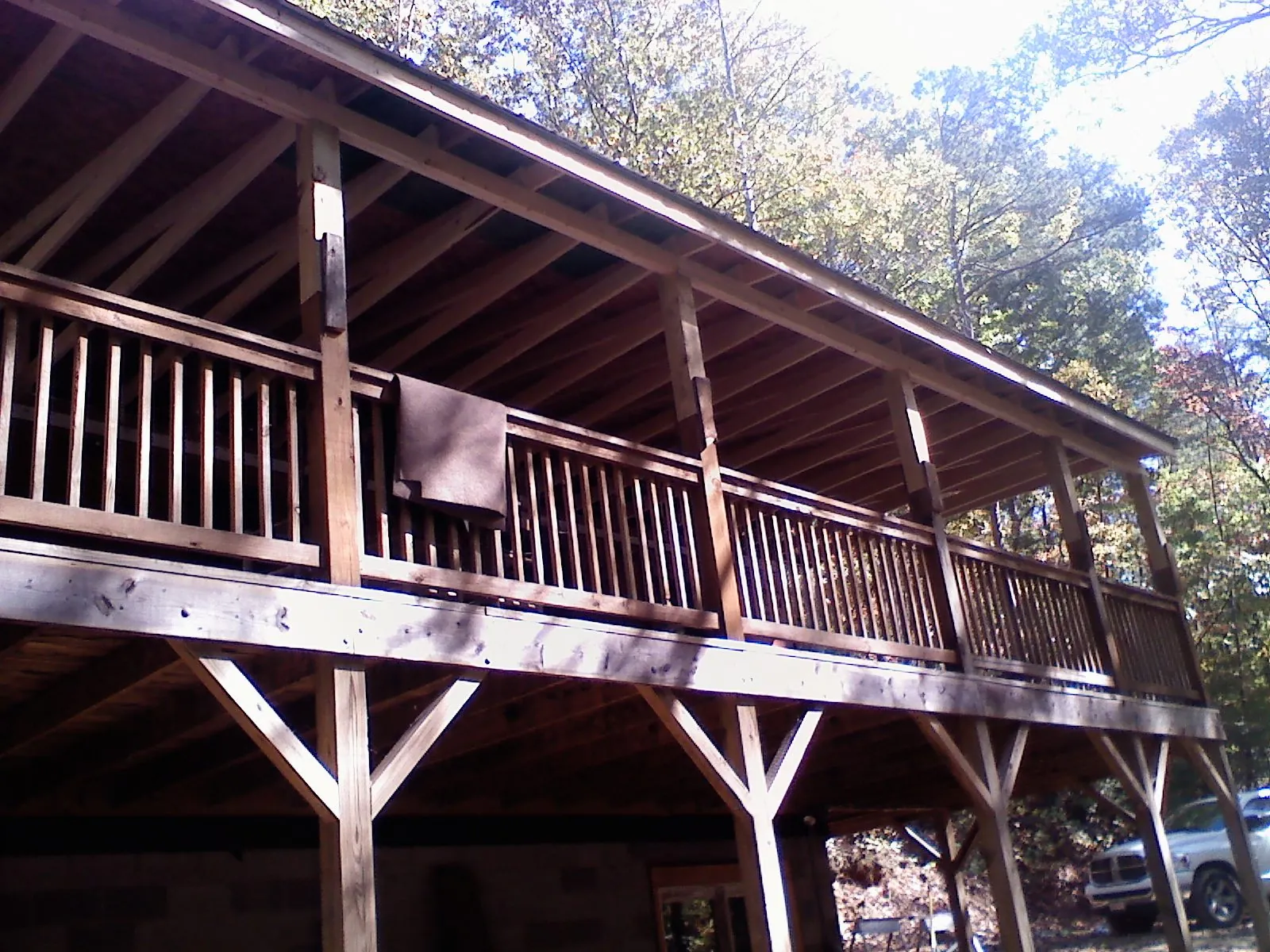 Timber framing under a new elevated porch and deck — Roof Leak Repair in Trion by Roofing Brothers